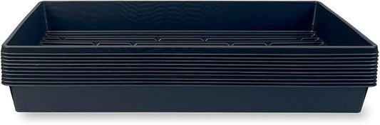 10 Plant Growing Trays (No Drain Holes) - 20" x 10" - Perfect Garden Seed Starter Grow Trays: for Seedlings, Indoor Gardening, Growing Microgreens, Wheatgrass & More - Soil or Hydroponic-VerdiqueGarden