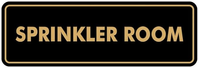 Signs ByLITA Standard Sprinkler Room Sign (Black/Gold) - Small-VerdiqueGarden