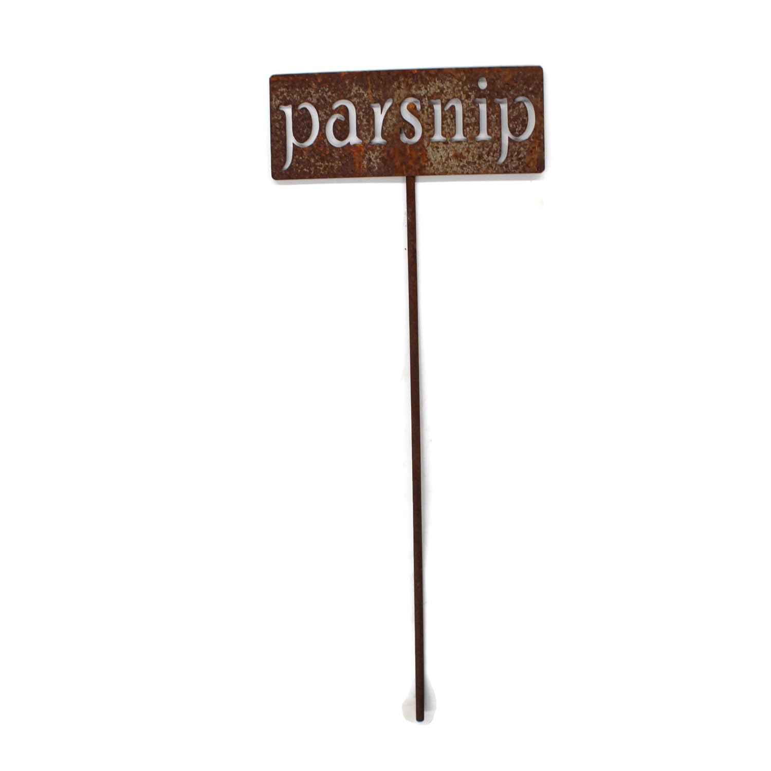 Classic Metal Garden Markers 19 Inches Tall (parsnip, Naturally Rusted)-VerdiqueGarden