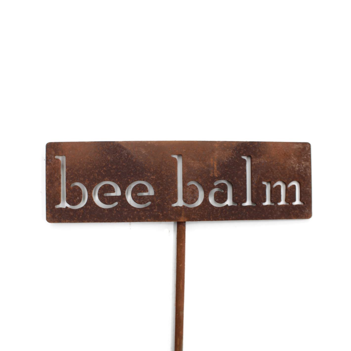 Classic Metal Garden Markers 19 Inches Tall (bee balm, Naturally Rusted)-VerdiqueGarden