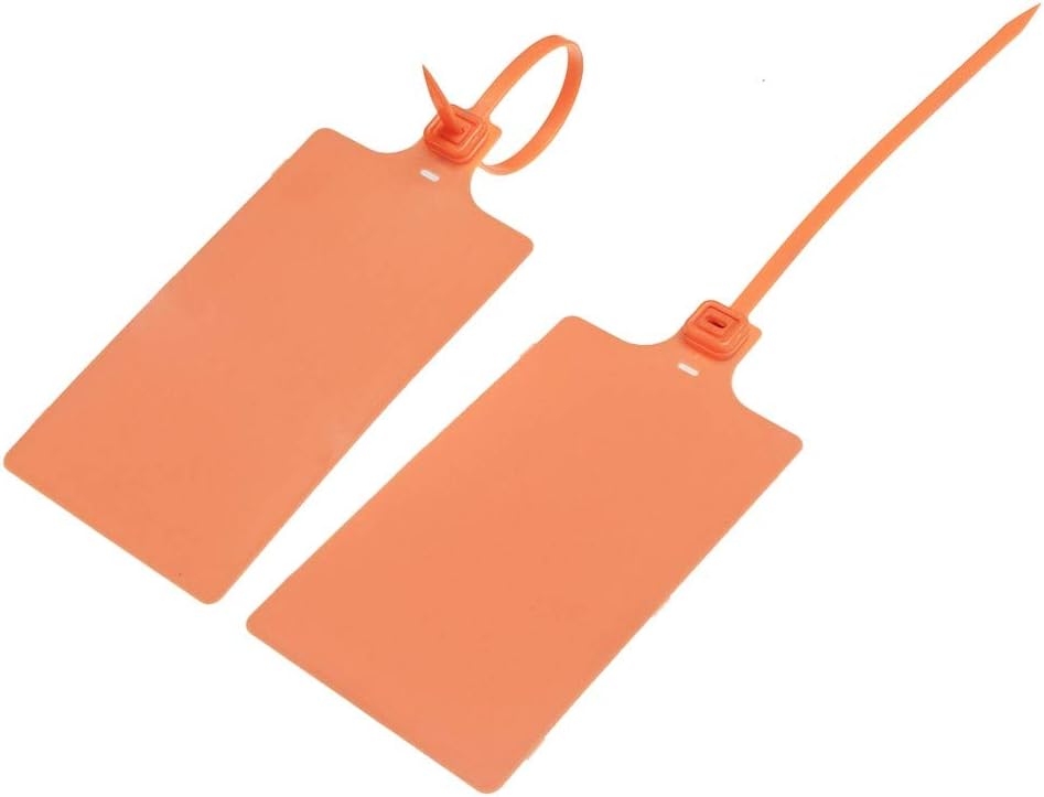 Plastic Seals Shipping Tags Logistics Use Big Sign Tie Large Label Tie, 255mm Total Length, Package of 100pcs (Orange)-VerdiqueGarden