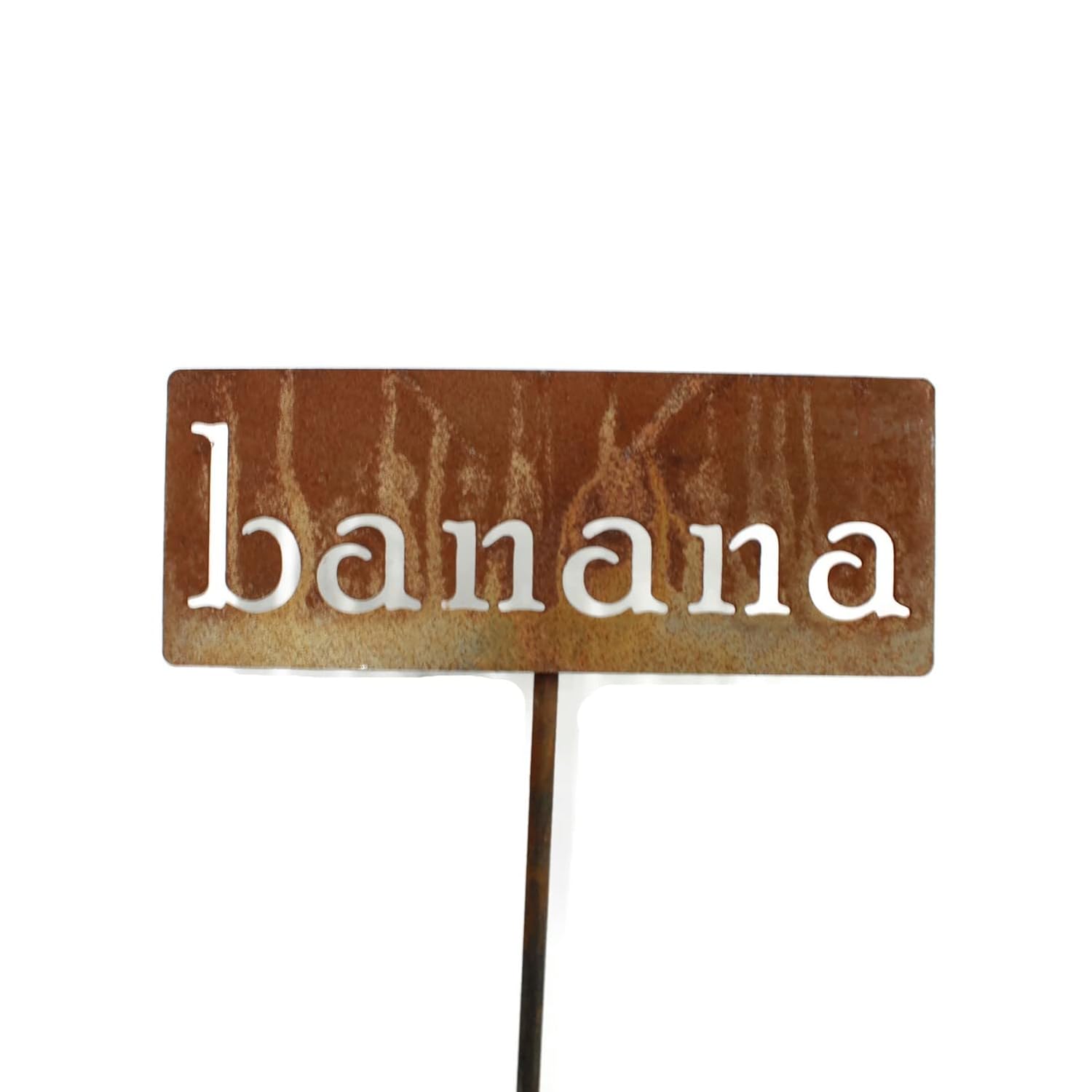 Classic Metal Garden Markers 19 Inches Tall (banana, Naturally Rusted)-VerdiqueGarden