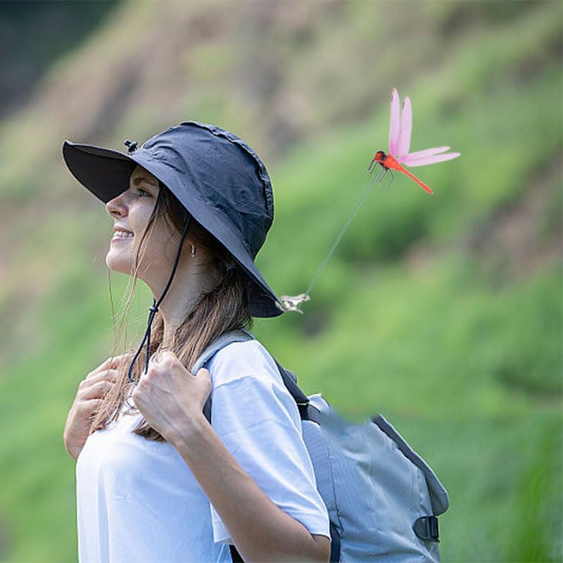 Spiritlele 8 PCS Fake Dragonfly Clip Colorful Hat Clip 3D Dragonfly Garden Decor for Patio Outdoor Indoor-VerdiqueGarden