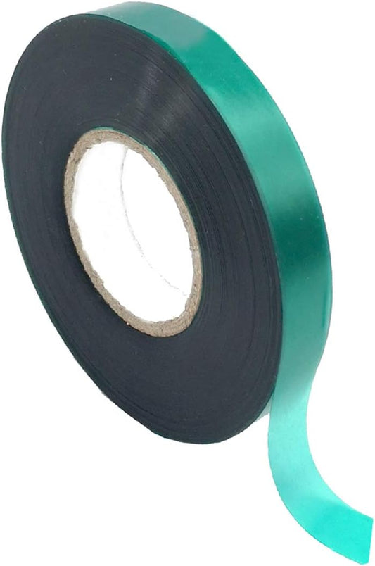 1 Roll 150 Feet Stretch Tie Tape 0.5 Inch Garden Tie Tape Thick Plant Ribbon Garden Green Vinyl Stake for Indoor Outdoor Patio Plant Use-VerdiqueGarden