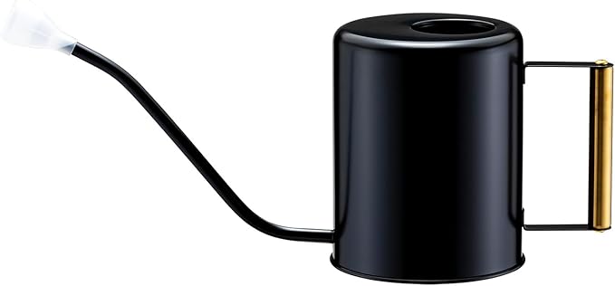 L&H Unico Stainless Steel 62oz Watering Can Long Spout Plant Misters for Indoor Plant Watering or Outdoor Gardening with 2Pcs Removable Spray Spout for Flowers Black-VerdiqueGarden