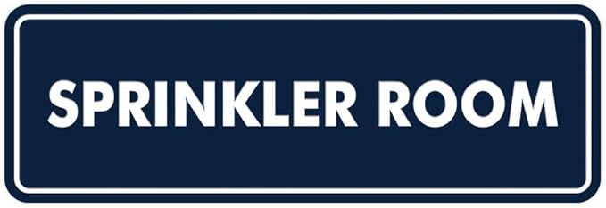 Signs ByLITA Standard Sprinkler Room Sign (Navy Blue/White) - Large-VerdiqueGarden
