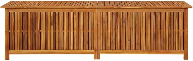 vidaXL Outdoor Storage Box, Deck Box with Gas-Lift Lid, Storage Chest with Water-Resistant Zippered Bag Inside, 78.7''x19.7''x22.8'', Solid Acacia Wood-VerdiqueGarden