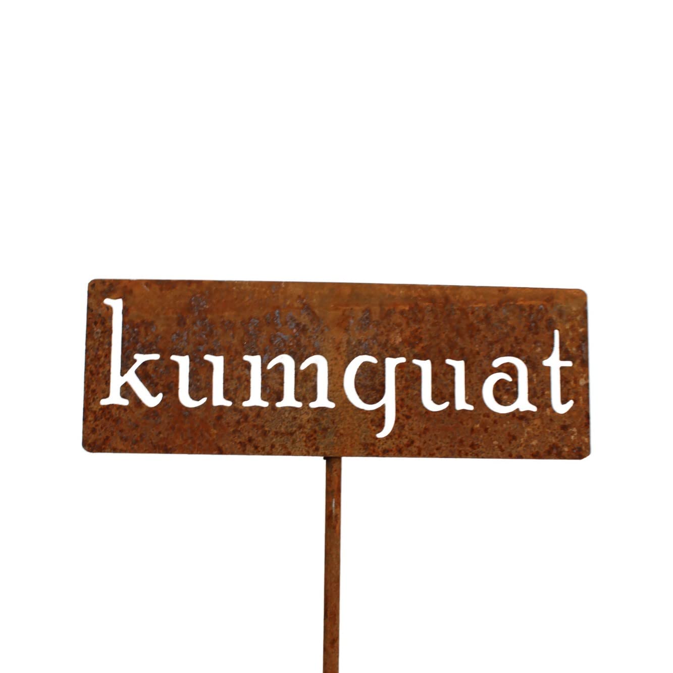 Classic Metal Garden Markers 19 Inches Tall (kumquat, Naturally Rusted)-VerdiqueGarden