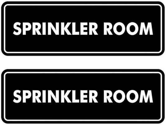 Signs ByLITA Standard Sprinkler Room Sign (Black) - Small 2 Pack-VerdiqueGarden