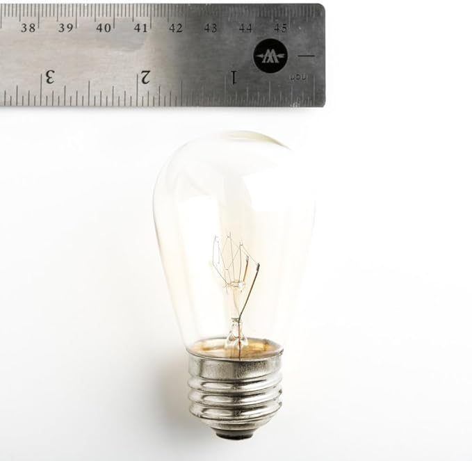 100 Foot Commercial Outdoor String Lights with 50 Suspended Sockets and S14 11 Watt Bulbs (+ 2 Free Spares) - E26 Vintage String Lights for Patio, Yard, Deck, Cafe, Bistro and More-VerdiqueGarden