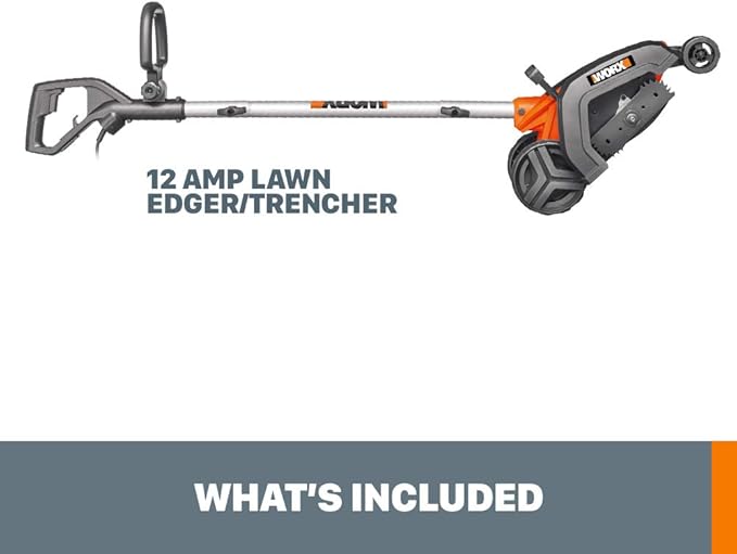 WORX WG896 12 Amp 7.5 Inch Corded Electric Lawn Edger & Trencher, Orange and Black-VerdiqueGarden