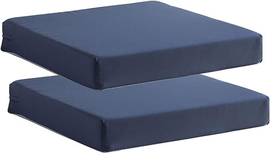 Patio Chair Cushions Non Slip Bottom Chair Pad with TiesSet of 2 Waterproof Square Outdoor Seat Cushion Replacement for Garden Swing Furniture 18x18 Inch, Navy Blue-VerdiqueGarden