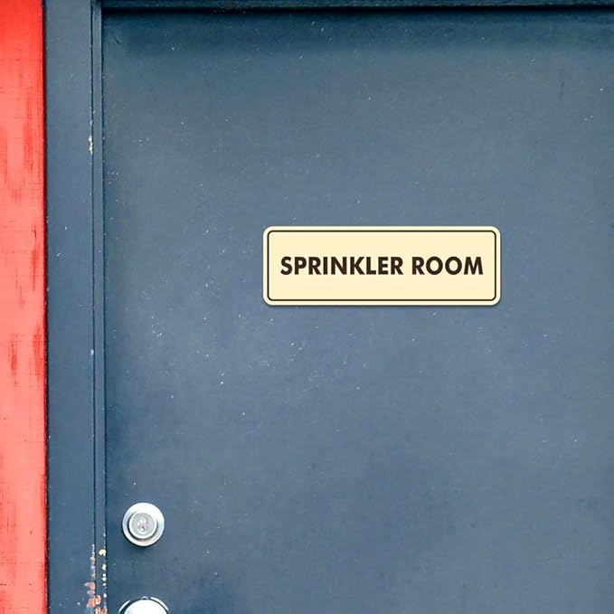 Signs ByLITA Standard Sprinkler Room Sign (Black) - Large 2 Pack-VerdiqueGarden