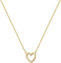 Zeffy Cute Heart Necklace 18k Gold/Silver Plated Tiny Heart Pendant Choker Necklaces Gold Love Heart Chain Necklace for Women Dainty Gold Jewelry Valentines Day Gifts for Women Girls Teen Girls