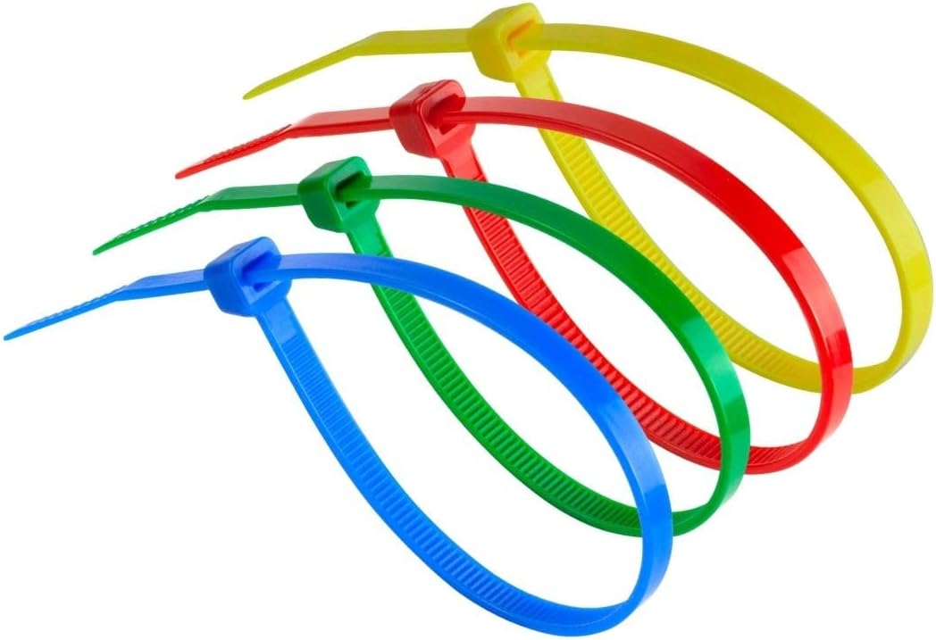 GTSE 8 Inch Colored Zip Ties, 200 Pack, 50lb Strength, UV Resistant Strong Nylon Cable Ties, Self-Locking 8" Tie Wraps-VerdiqueGarden