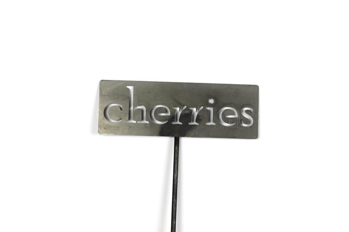 Classic Metal Garden Markers 19 Inches Tall (cherries, Raw, Unfinished Steel (will rust with time))-VerdiqueGarden