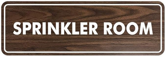 Signs ByLITA Standard Sprinkler Room Sign (Walnut) - Medium-VerdiqueGarden