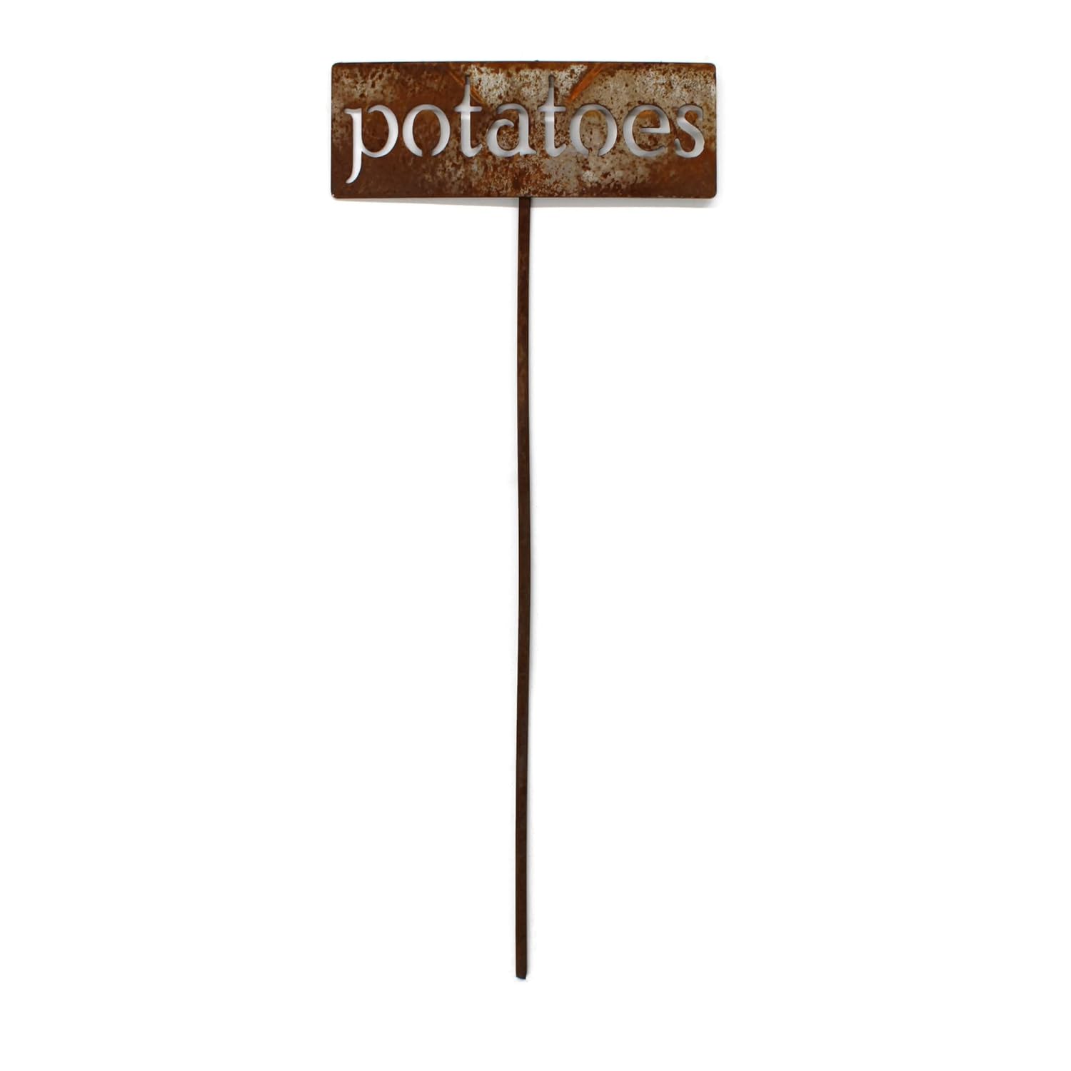 Classic Metal Garden Markers 19 Inches Tall (potatoes, Naturally Rusted)-VerdiqueGarden