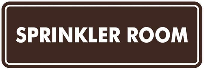 Signs ByLITA Standard Sprinkler Room Sign (Dark Brown) - Large-VerdiqueGarden