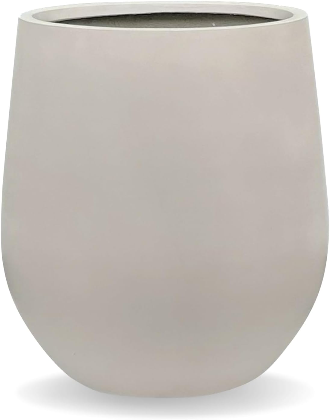 21" H x 19" D Corso Fiberstone Round Tapered Planter with Drainage Hole, Smooth Finishes, for Indoor and Outdoor Use, Included 2 Extra Coco Mats (Taupe, 15" Pot Opening)-VerdiqueGarden