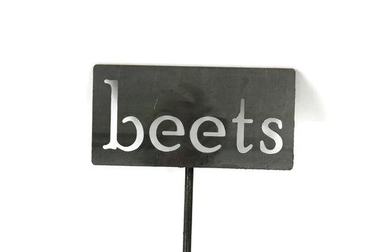 Classic Metal Garden Markers 19 Inches Tall (beets, Raw, Unfinished Steel (will rust with time))-VerdiqueGarden