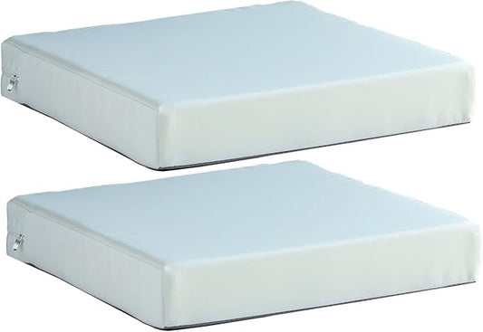20x20 inch Patio Chair Cushions Non Slip Bottom Chair Pad with Ties Waterproof Square Outdoor Seat Cushion Replacement for Garden Swing Furniture Set of 2, White-VerdiqueGarden