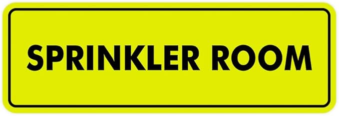 Signs ByLITA Standard Sprinkler Room Sign (Yellow/Black) - Medium-VerdiqueGarden