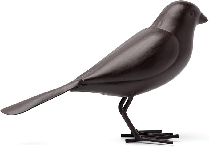 Decorative Small Nostalgia Style Cute Bird Art Iron Sculpture£¬ Figurine Home & Office & Garden Decoration, Rust/Brown (Carolina Wren)-VerdiqueGarden