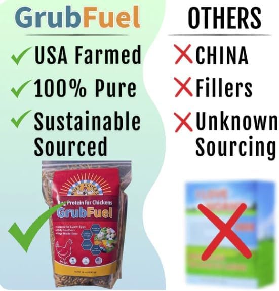 Grub Fuel Black Soldier Fly Larvae for Chickens - Nutrient Packed BSFL, Sustainably Sourced Snack for Poultry, Rich in Protein, Calcium, Fiber, Essential Fatty Acids, USA Grown (5LB)-VerdiqueGarden
