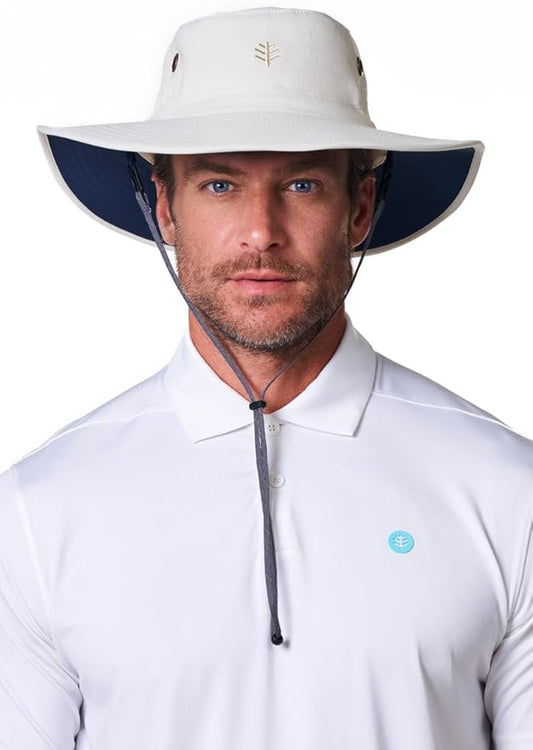 Men's Shapeable Wide Brim Hat - UPF 50 Sun Protection - Maximum Coverage on Your Next Adventure - Sun Fearless Leo Hat-VerdiqueGarden