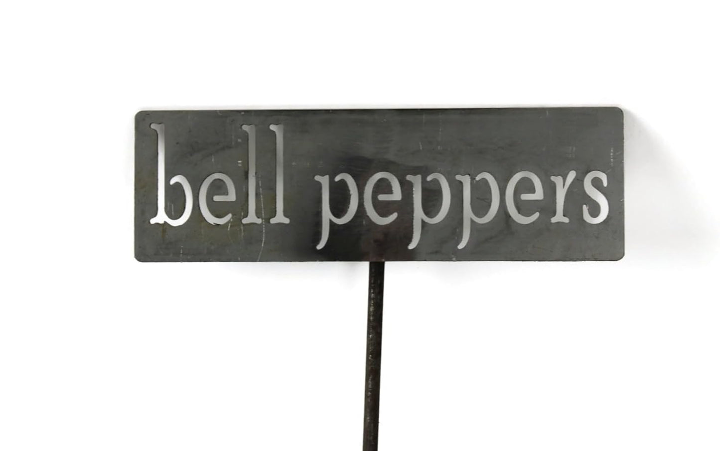 Classic Metal Garden Markers 19 Inches Tall (bell peppers, Raw, Unfinished Steel (will rust with time))-VerdiqueGarden