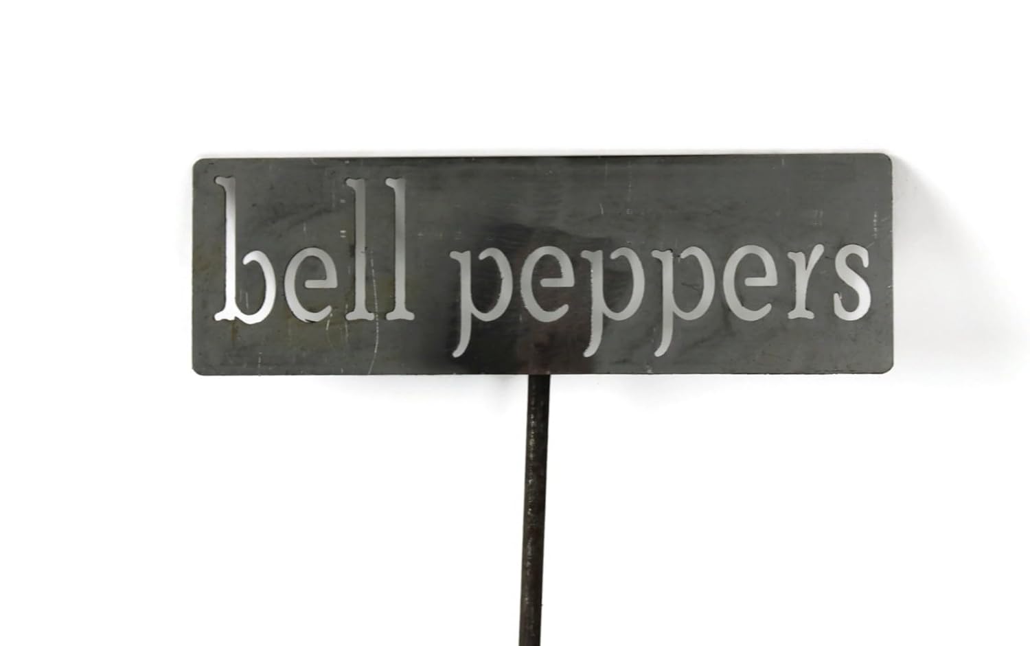 Classic Metal Garden Markers 19 Inches Tall (bell peppers, Raw, Unfinished Steel (will rust with time))-VerdiqueGarden