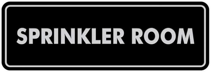 Signs ByLITA Standard Sprinkler Room Sign (Black/Silver) - Large-VerdiqueGarden