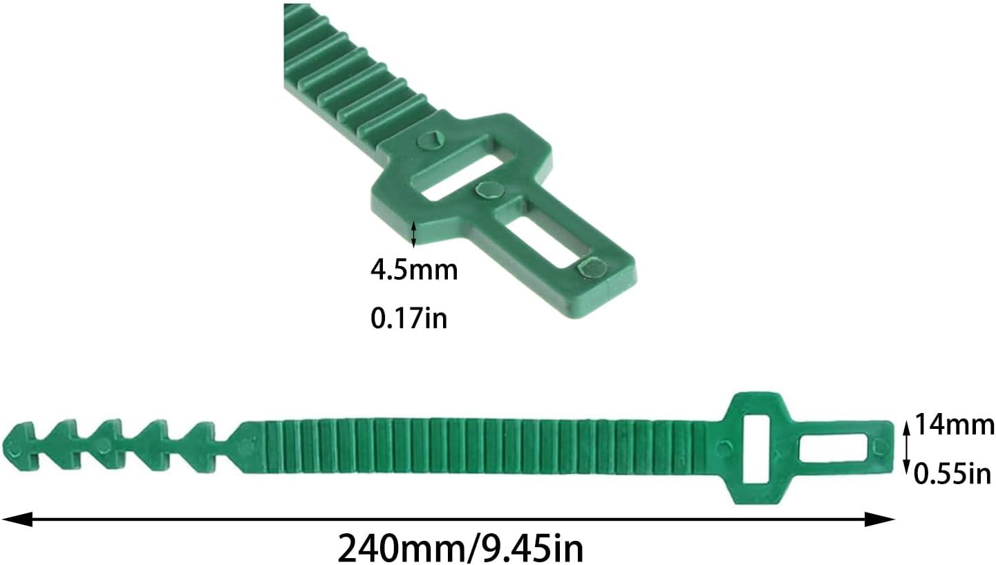 8PCS 9.45 Inch Green PP Stump Support Strip Heavy Duty Adjustable Interlock Garden Plants Shrub Ties for Gardening Pots Nurseries-VerdiqueGarden