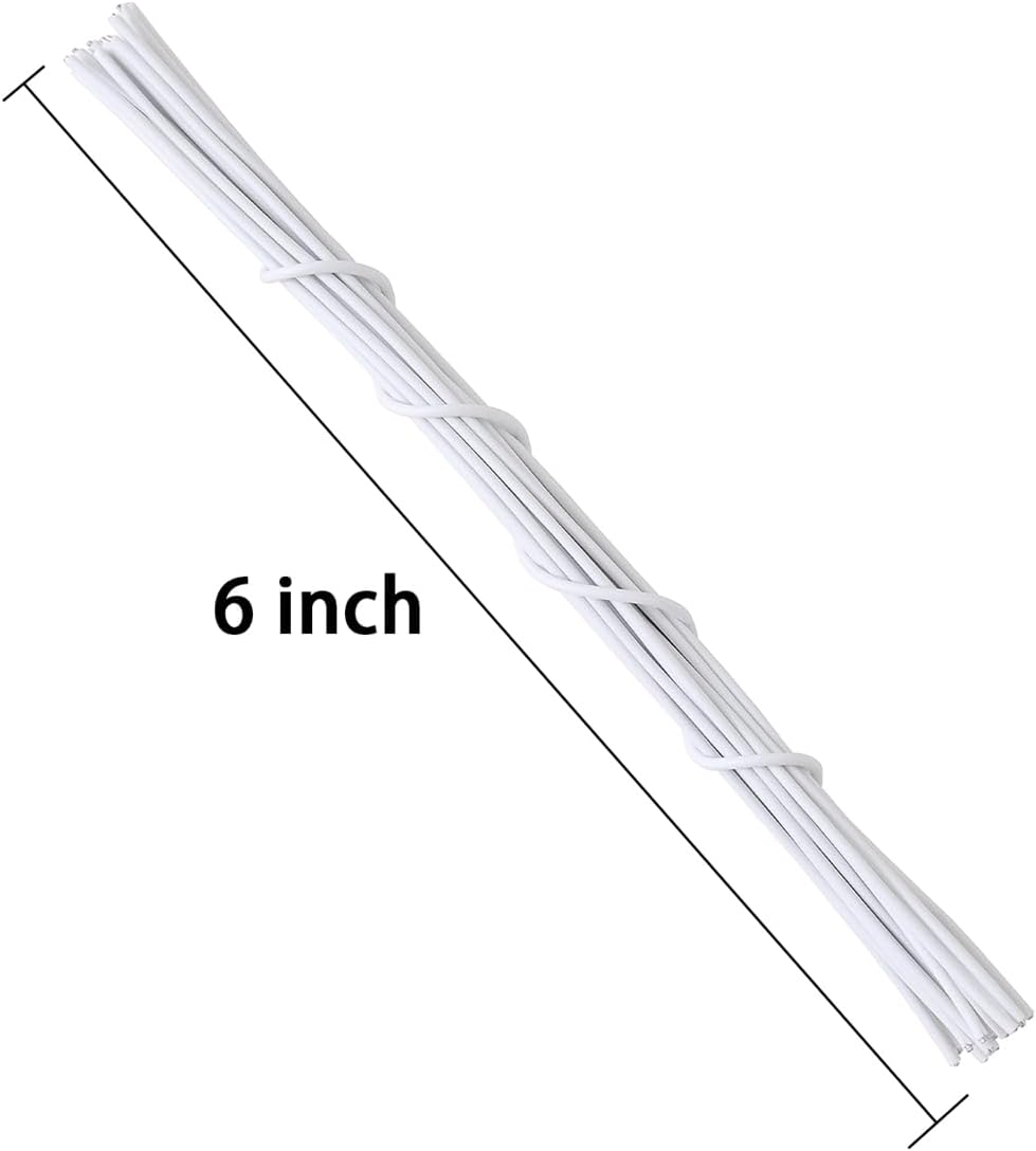 200 Pcs 6 inch Garden Twist Tie, Round Plastic Twist Ties for Plants, Vines and Wrapping Cords or Christmas Tree Gardening Plants Growth and Care, Office Home Cable Organization (White)-VerdiqueGarden