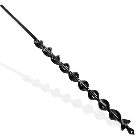 TCBWFY 24 Inch Auger Drill Bit for Planting - 1.2"x24" Long Handle Easy Planter Garden Auger - Bulb & Bedding Plant Augers - Post Hole Digger for 3/8”Hex Drive Drill-VerdiqueGarden