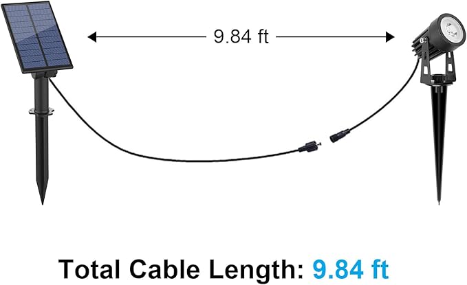 APONUO Metal Solar Spot Lights Outdoor with 9.8ft Cable Solar Powered Landscape Lighting Low Voltage IP65 Waterproof Auto On/Off for Outside Garden Yard Landscape Pathway Garage-Cool White(1-in-1)-VerdiqueGarden