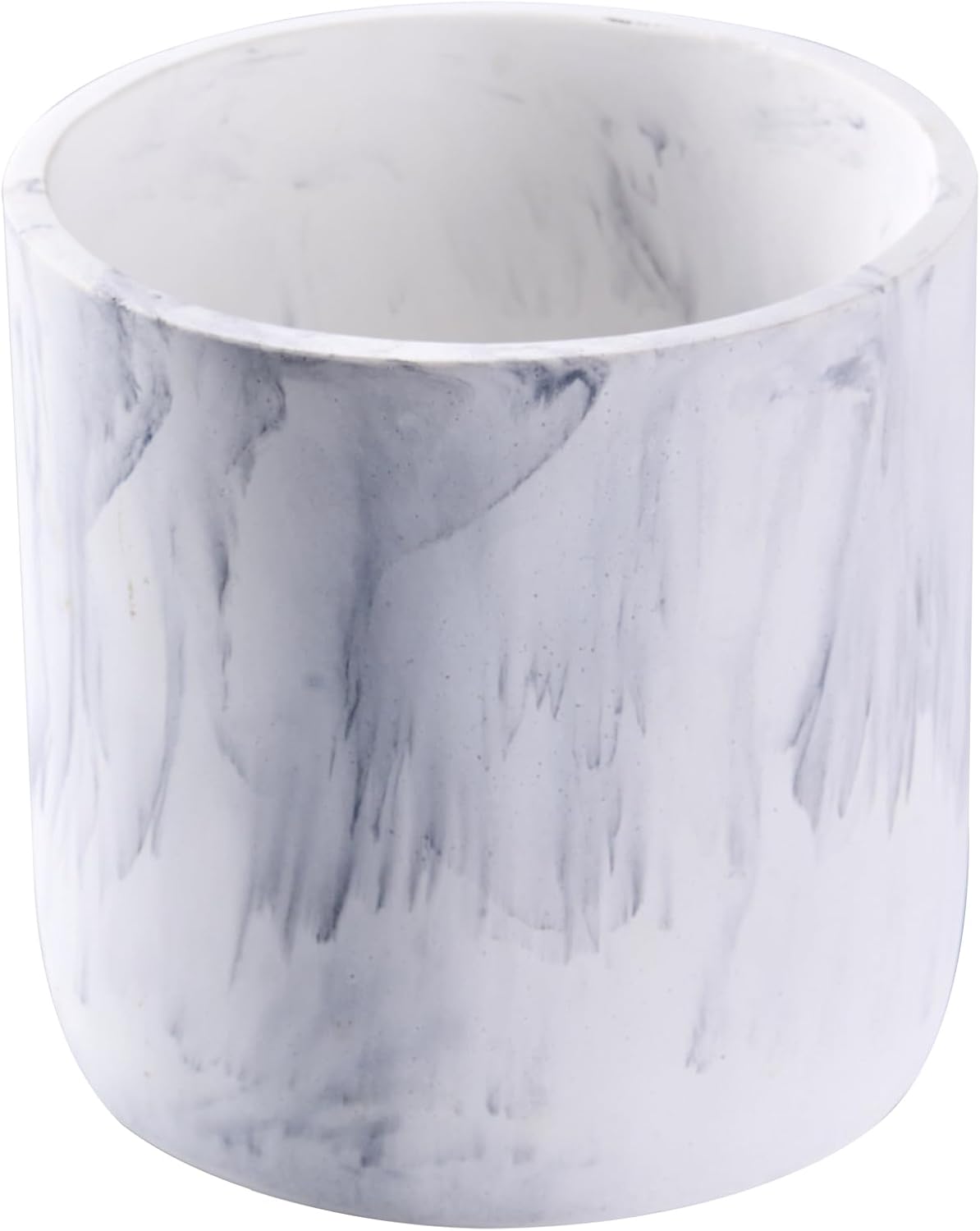 Ekirlin 6 Inch Resin Plant Pot Indoor - Natural Marble Texture Garden Planter with Drainage Hole, Removable Rubber Stopper and Non-Slip Soft Pad, Modern Succulents Containers for Home, Outdoor-VerdiqueGarden