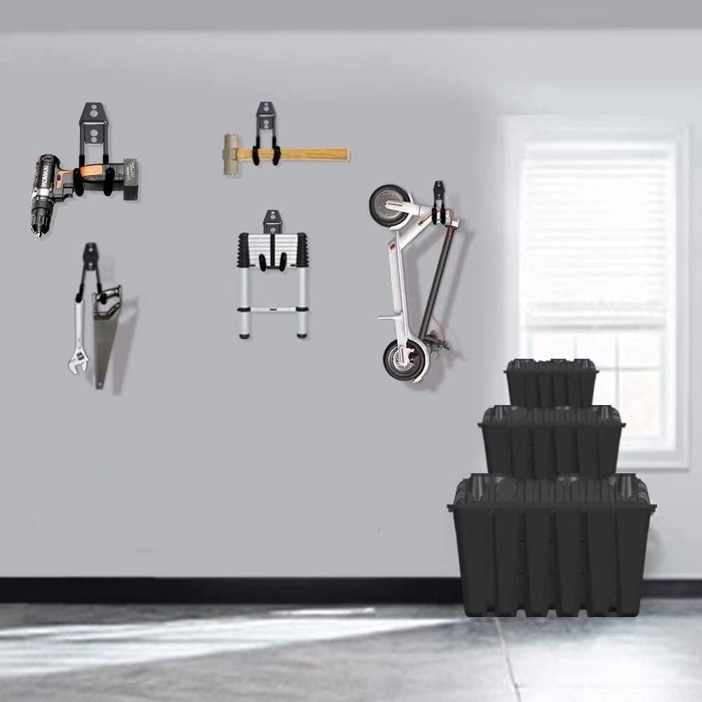 SMARTOLOGY Heavy-Duty Utility Hooks, Wall Hanger, Small 2 Pack, 3 inch Long 2.5 inch Wide, for Garage, Indoor and Outdoor, Ladder Hanger Accessories-VerdiqueGarden