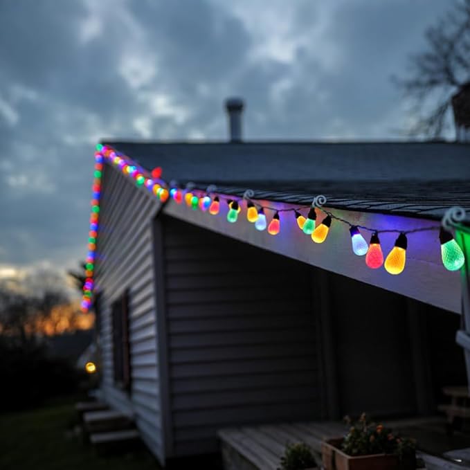 BRIMAX S14 LED Colored Light Bulbs with Faceted Surface,Outdoor Indoor String Light Replacement Bulbs,Plastic,Shatterproof, E26 Base, for Christmas Halloween Party and Holiday Decor,15 Pack-VerdiqueGarden