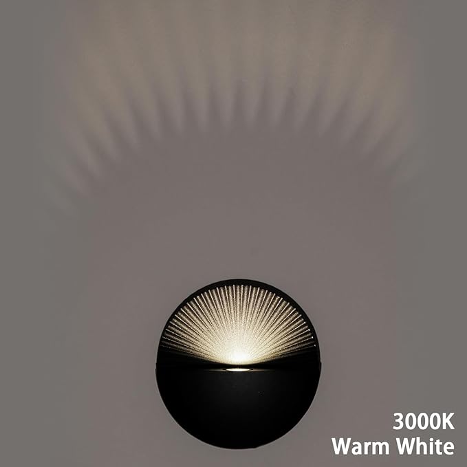 6W Wall Lamp,Exterior Waterproof Wall Sconces Light Fixture,110V Wall Mount Light 3000K Warm White Porch Lights for Garage,House,Garden,Patio 4Pack (Black)-VerdiqueGarden