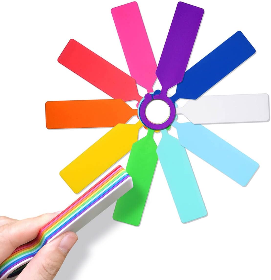 MHY 100 Pcs Thick Plastic Plant Labels - Garden Waterproof Plant Tree Tags - 4.3 inch Color Hanging Plant Markers for Plants, Potted Plants, Nurseries, Trees，Gardening (Red)-VerdiqueGarden