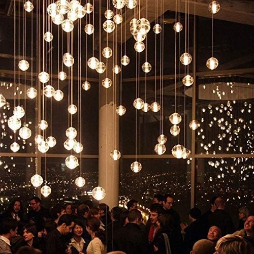 Sziqiqi Hanging Glass Globes Orbs Tea Light Candle Holders with Flameless LED Tealight for Wedding Ornaments, Wedding Birthday Christmas Party Centerpiece Accessory 2.36inch 30pcs +6 Extra-VerdiqueGarden
