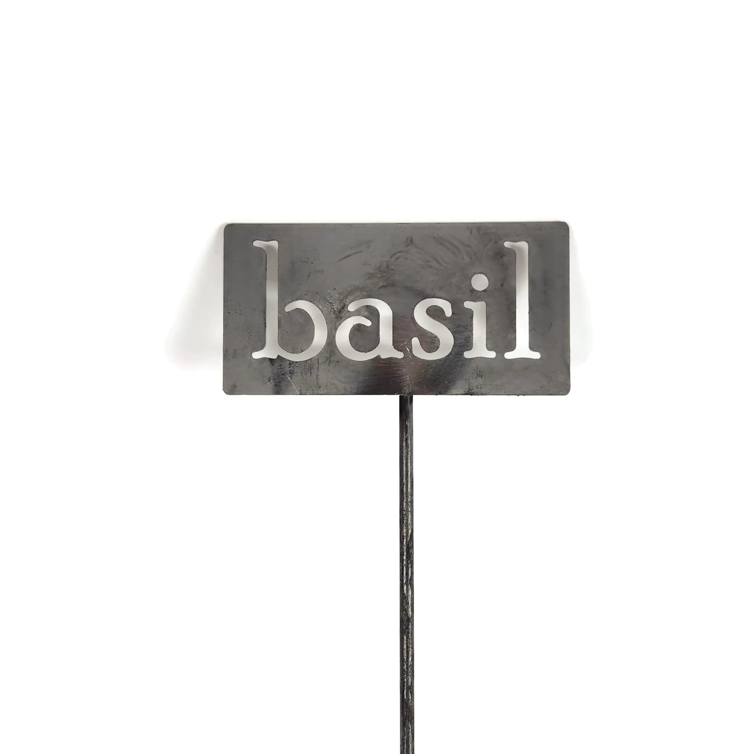Classic Metal Garden Markers 19 Inches Tall (basil, Raw, Unfinished Steel (will rust with time))-VerdiqueGarden