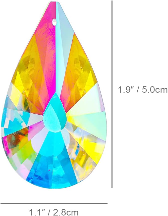 10 Pack Colorful Crystal Prisms Suncatcher,Sun Shine Catcher Rainbow Pendants,Crystals Prisms for Windows,Glass Hanging Decor for Home Garden Wedding DIY Ornament-VerdiqueGarden