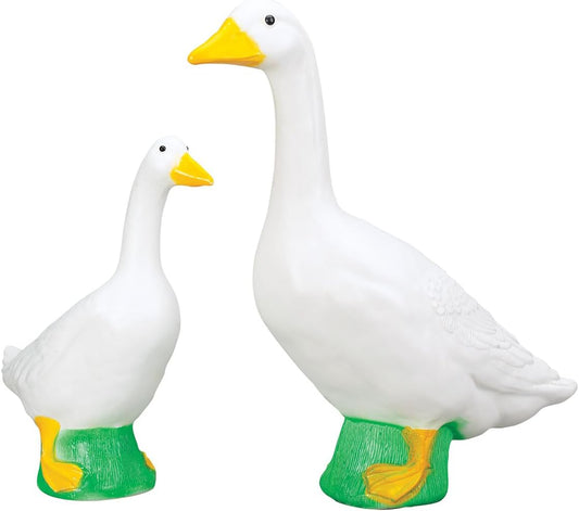 Fox Valley Traders Gaggleville Porch Goose Bundle Goose and Baby Statue – Charming Outdoor Decorative Figurine for Garden, Patio, or Entryway Accent-VerdiqueGarden