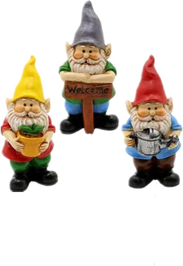 MUAMAX Miniature Gnome Figurines Fairy Gardens Gnomes Accessories Gift for Garden Little Gnomes Small Gnome 3''-VerdiqueGarden