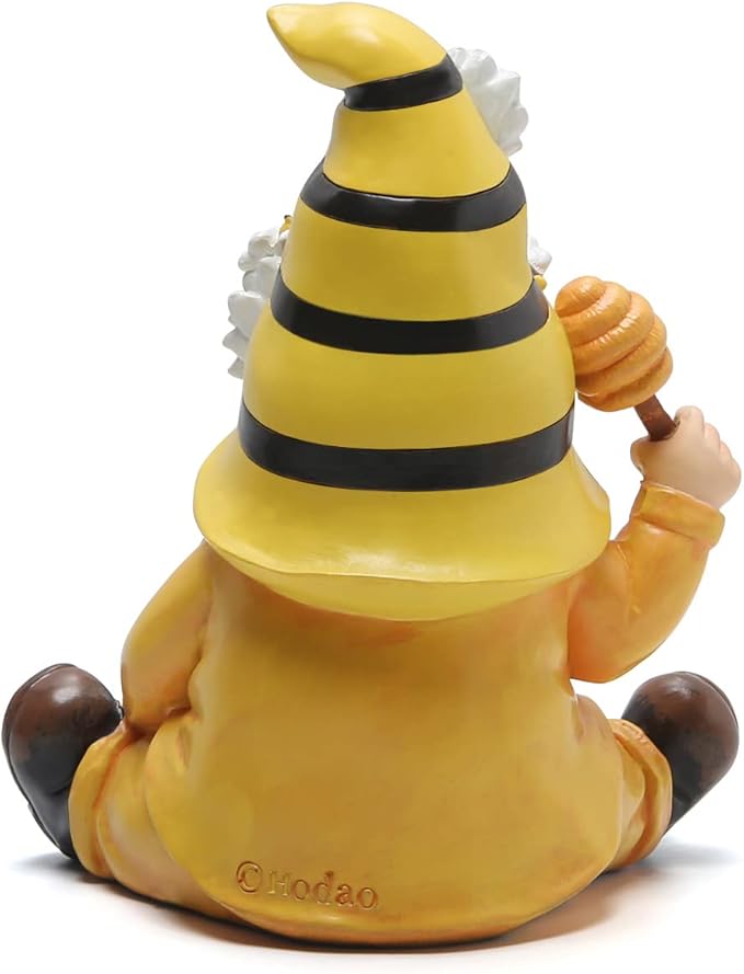 Hodao Bumble Bee Spring Gnome Decorations Honey Bee Gnomes Ornaments World Bee Day Decorations Gifts Fall Thanksgiving Gnomes Figurines Bee for Garden Decor Birthday Gifts for Mom, Grandma, Women-VerdiqueGarden