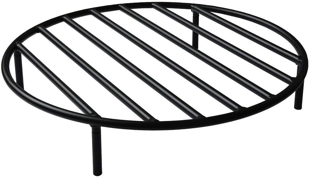 only fire Round Fire Pit Grate with 4 Legs for Outdoor Campfire Grill Cooking, 30 Inch-VerdiqueGarden