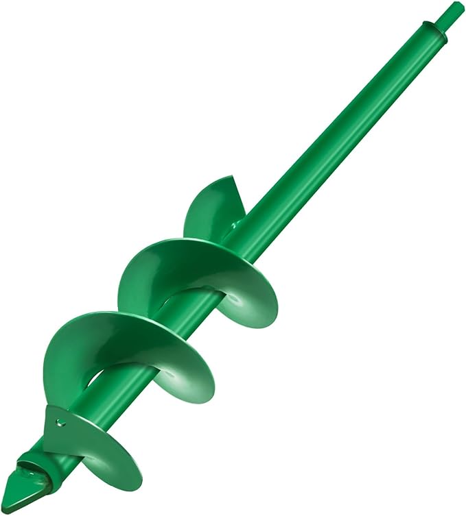 Auger Drill Bit for Planting, 4x25Inch Garden Earth Auger, Spiral Drill Hole Rapid Planter Seedling & Bedding Plant,Ground Planting Drill Bit Auger Post Hole Digger for 3/8''Hex Drive Drill-VerdiqueGarden
